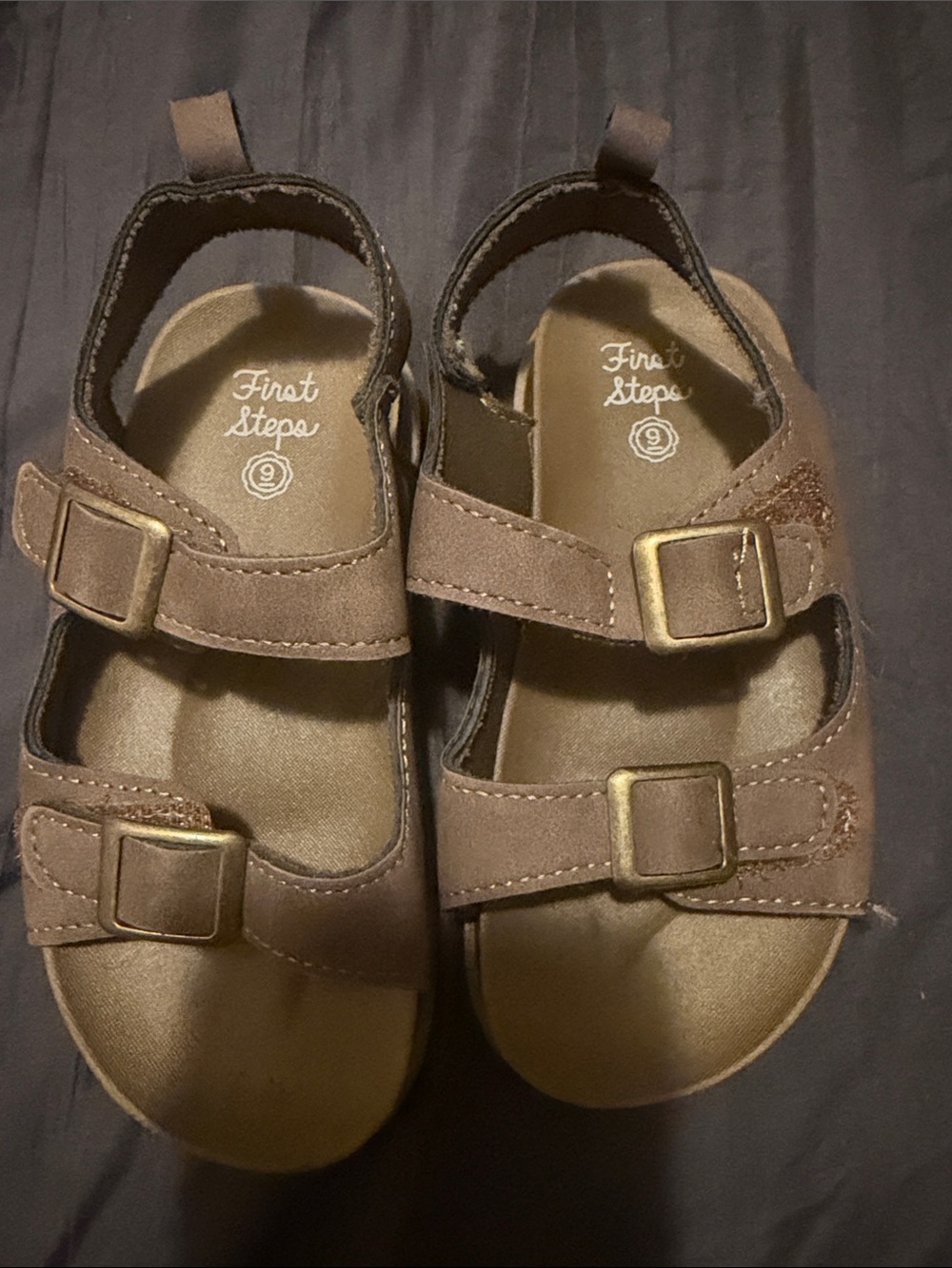 First Steps Brown Adjustable Buckle Kids Sandals